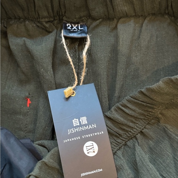 Men’s Baggy Y2K Streetwear Joggers Olive Green Loose Fit Harem Pants M/L - Picture 9 of 11